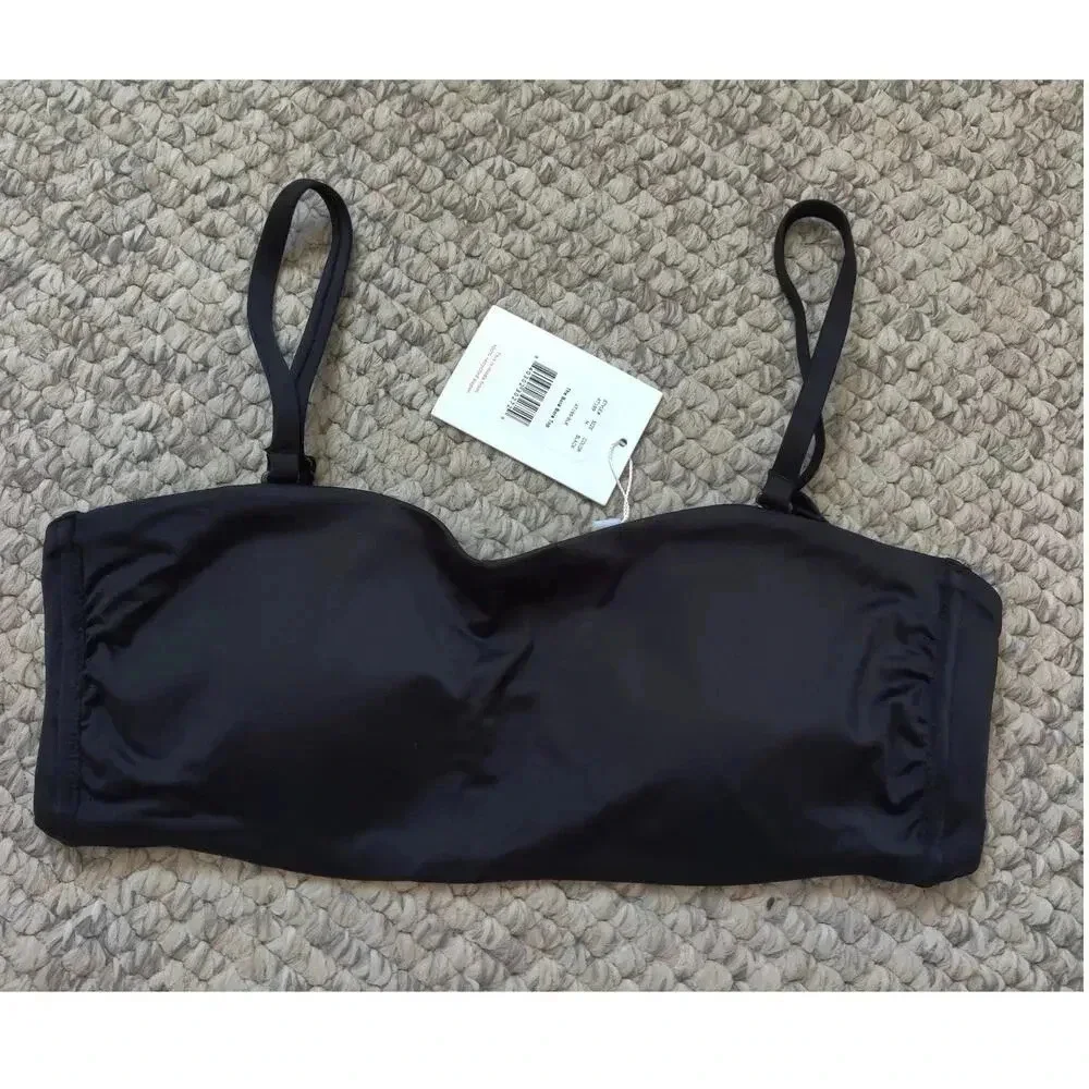 The Bora‎ Bora Convertible Black Bikini Swim Top Sz M Removable Straps Strapless